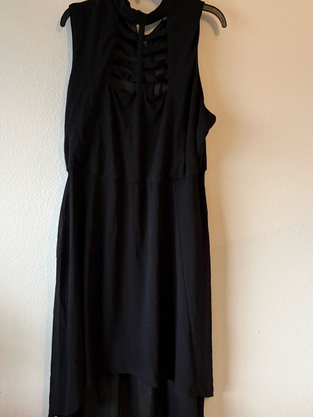 Hot Topic Black Sleeveless High-Low Dress with Ladder Back